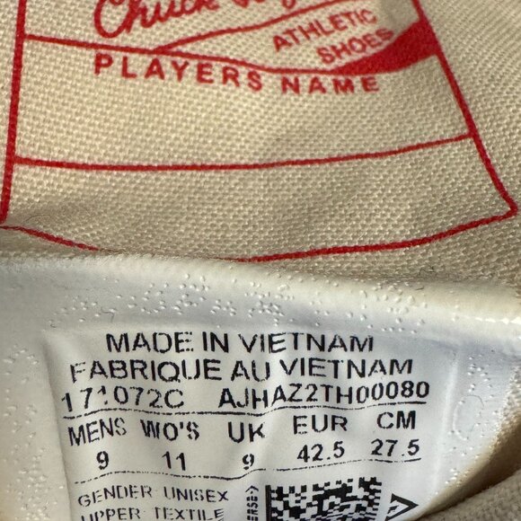 Converse canvas sneaker unisex high top Men size 9 | Women size 11 - Picture 7 of 8